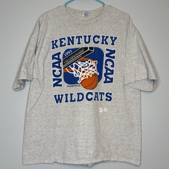 NCAA Kentucky Wildcats University 90s Vintage Retro Shirt Tee y2k grey - Picture 1 of 2